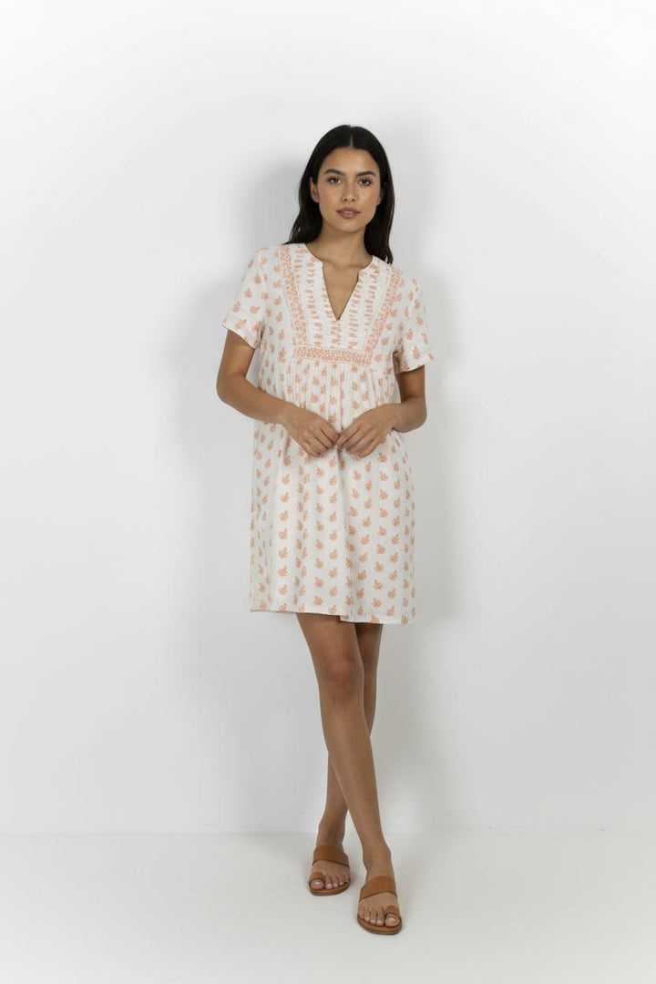 Robe Courte Blanche et Orange - Taille XL/42 de la marque Maison 123 | PARAD96764 - Vendu par Paradigme - Image 1