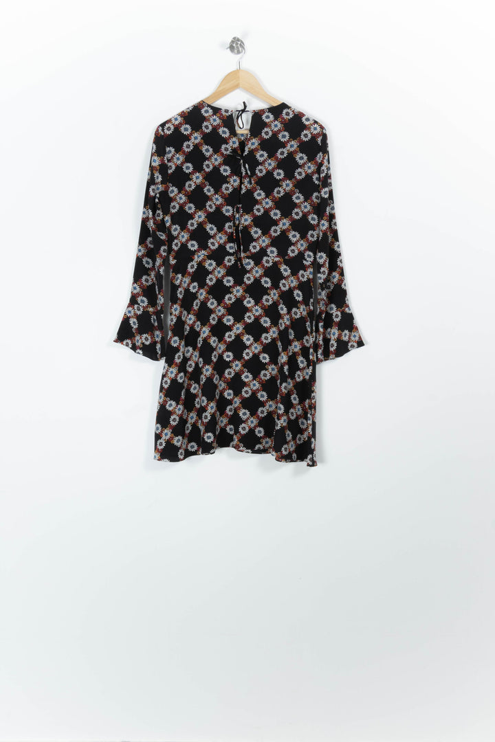 Robe Fleurie Noire - Taille M/38 de la marque Sandro | PARAD96775 - Vendu par Paradigme - Image 4