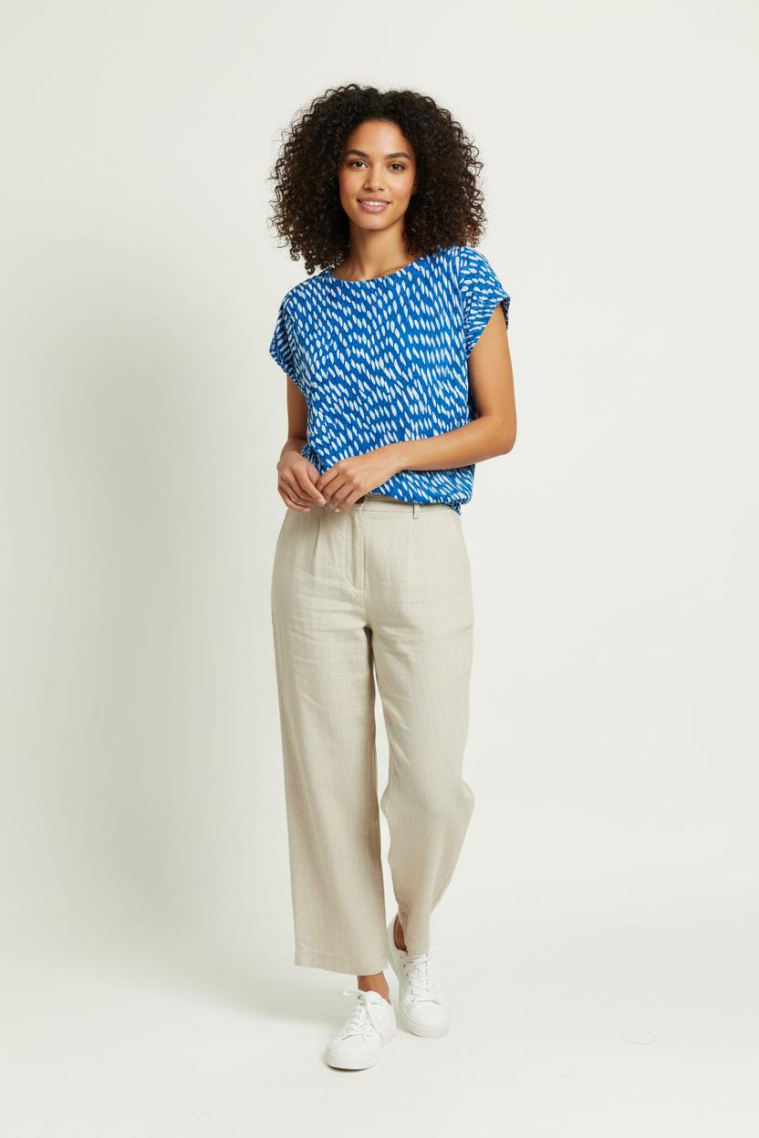 Tee-shirt Bleu et Blanc - Taille XS/34 de la marque Caroll | PARAD96782 - Vendu par Paradigme - Image 1