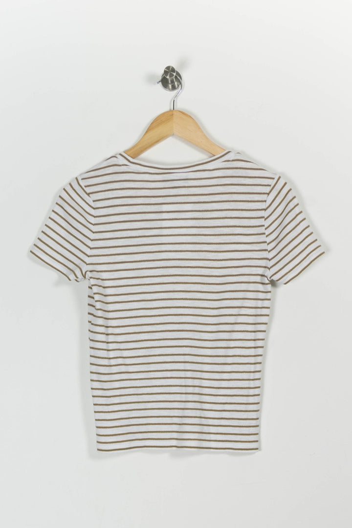 Tee-shirt Blanc et Beige - Taille XS/34 de la marque Caroll | PARAD96795 - Vendu par Paradigme - Image 4