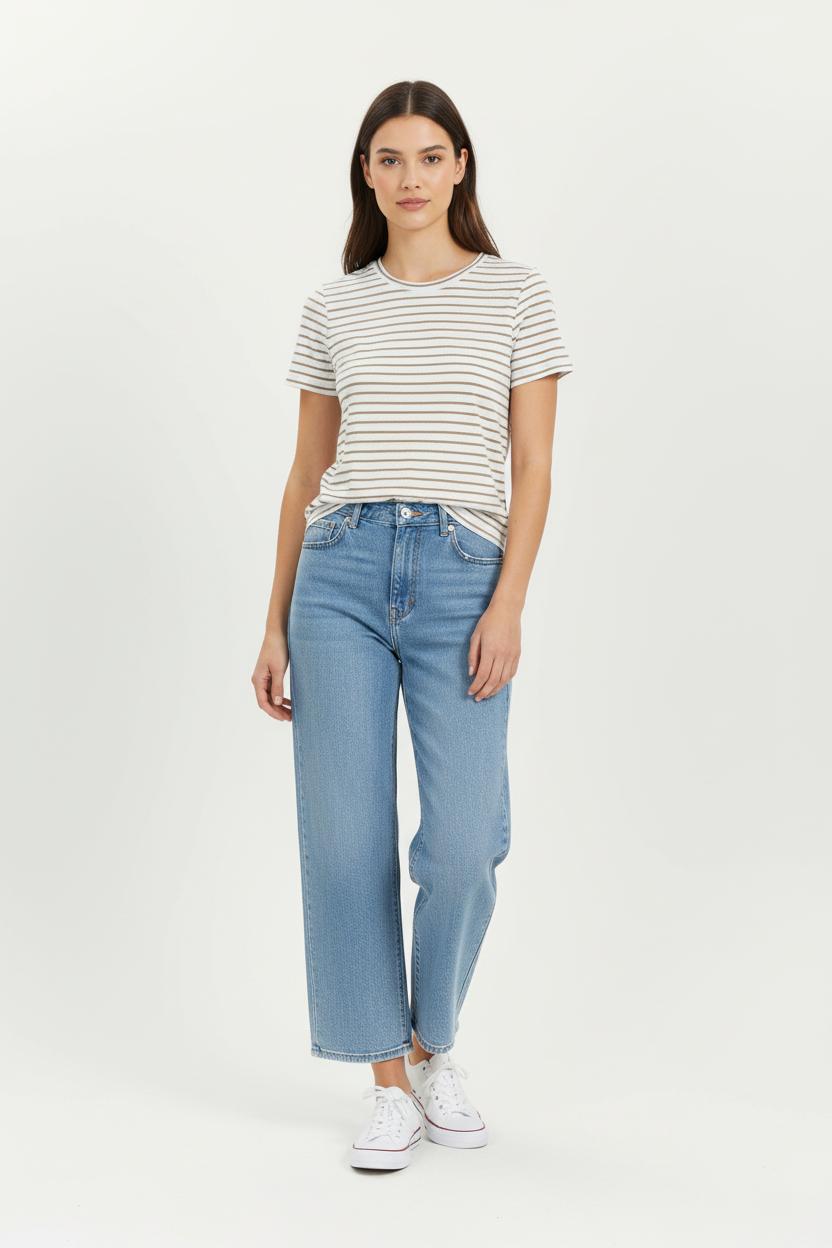 Tee-shirt Blanc et Beige - Taille XS/34 de la marque Caroll | PARAD96795 - Vendu par Paradigme - Image 1