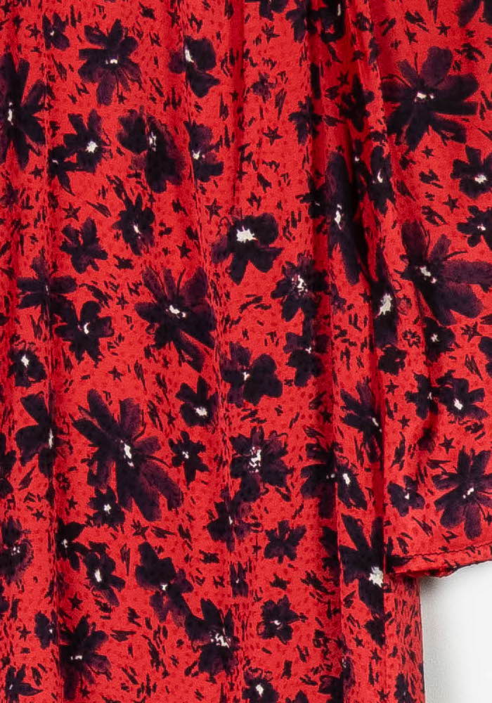 Robe Fleurie Rouge et Noire - Taille S/36 de la marque IKKS | PARAD96823 - Vendu par Paradigme - Image 3