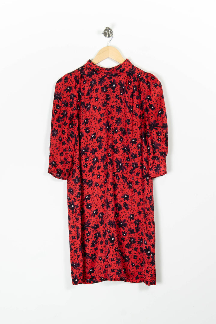 Robe Fleurie Rouge et Noire - Taille S/36 de la marque IKKS | PARAD96823 - Vendu par Paradigme - Image 2