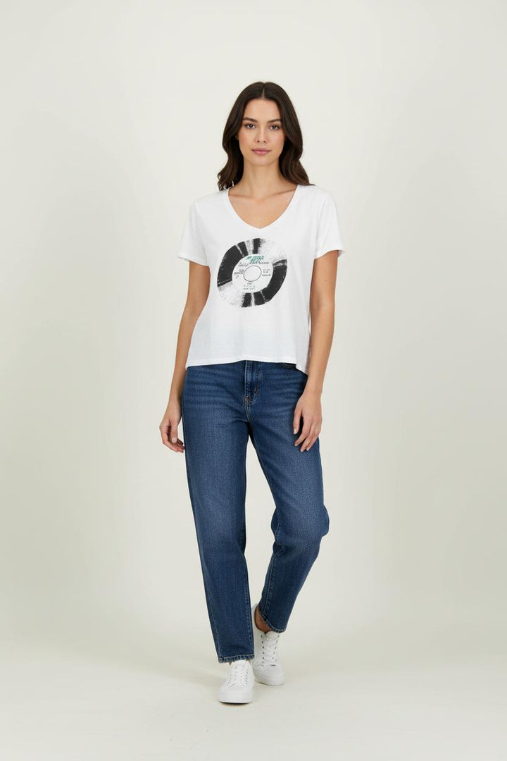 Tee-shirt Blanc et Noir - Taille L/40 de la marque IKKS | PARAD96842 - Vendu par Paradigme - Image 1