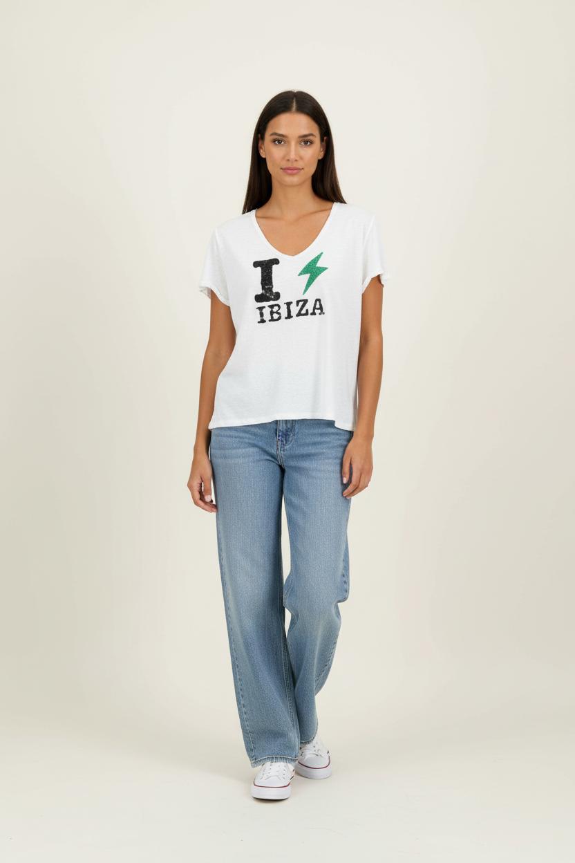 Tee-shirt Blanc - Taille L/40 de la marque IKKS | PARAD96850 - Vendu par Paradigme - Image 1