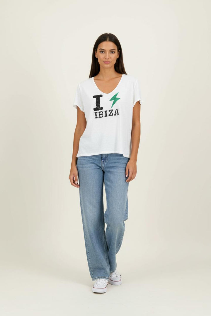 Tee-shirt Blanc - Taille L/40 de la marque IKKS | PARAD96850 - Vendu par Paradigme - Image 1