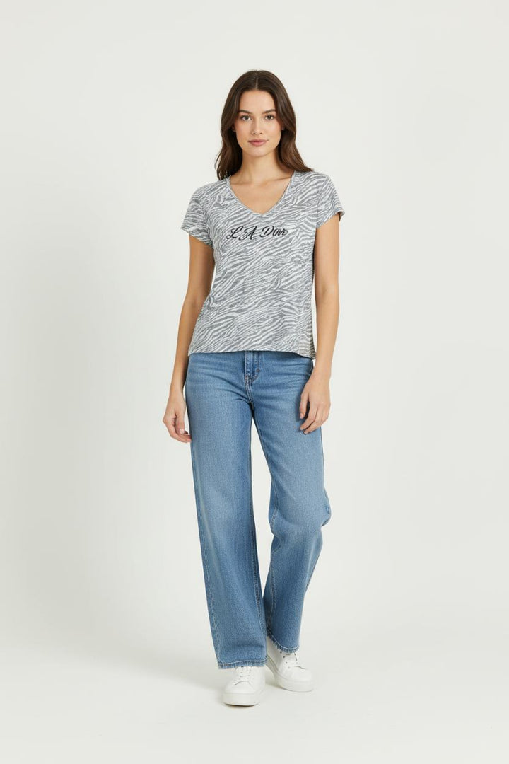 Tee-shirt Gris et Blanc - Taille L/40 de la marque IKKS | PARAD96851 - Vendu par Paradigme - Image 1