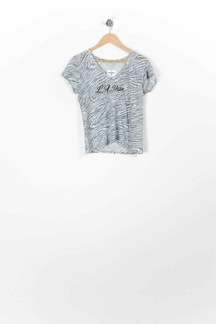 Tee-shirt Gris et Blanc - Taille L/40 de la marque IKKS | PARAD96851 - Vendu par Paradigme - Image 2