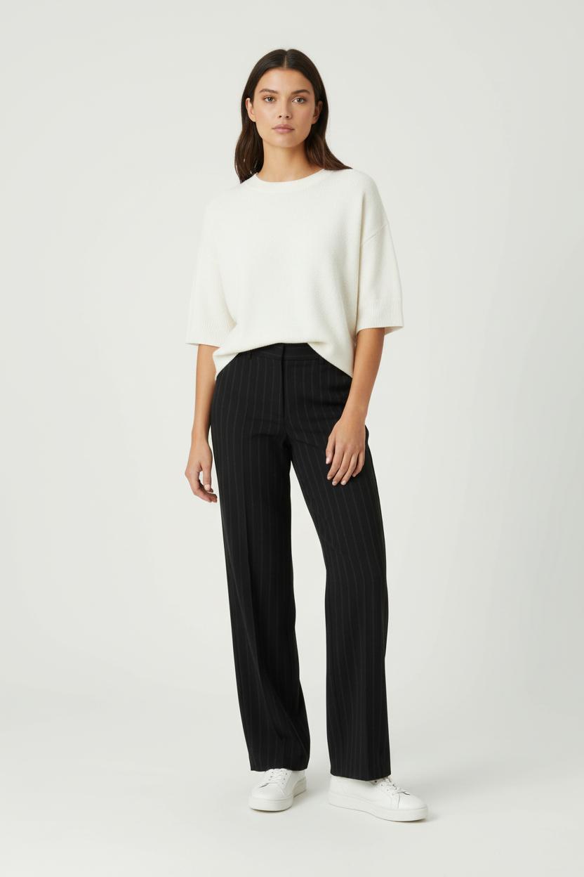 Pantalon Noir à Rayures - Taille S/36 de la marque IKKS | PARAD96856 - Vendu par Paradigme - Image 1