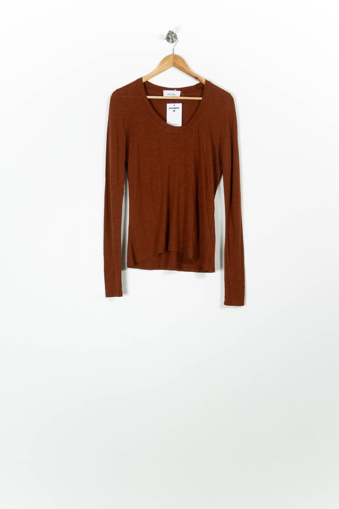 Tee-shirt Manches Longues Marron - Taille S/36 de la marque American Vintage | PARAD96862 - Vendu par Paradigme - Image 2