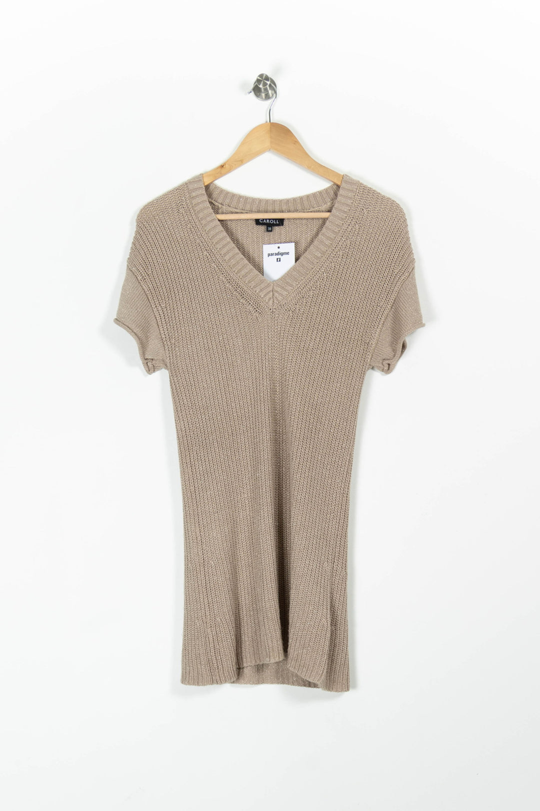 Robe Pull Beige - Taille M/38 de la marque Caroll | PARAD96878 - Vendu par Paradigme - Image 2