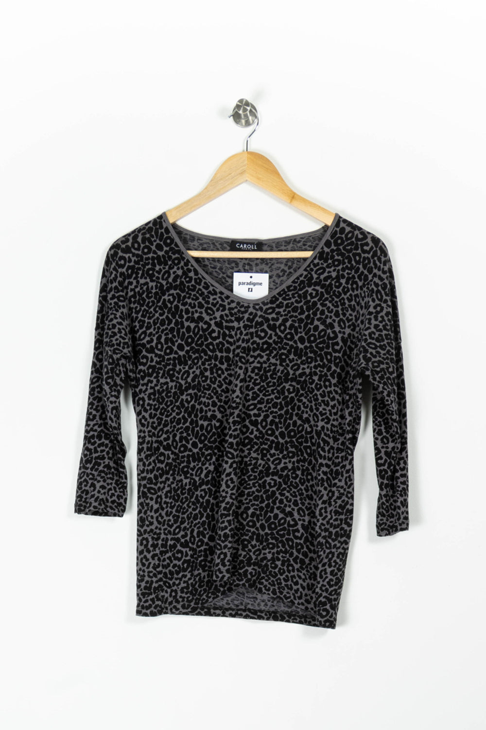 Tee-shirt Noir et Gris - Taille S/36 de la marque Caroll | PARAD96889 - Vendu par Paradigme - Image 2