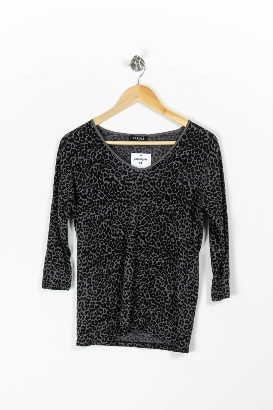 Tee-shirt Noir et Gris - Taille S/36 de la marque Caroll | PARAD96889 - Vendu par Paradigme - Image 2