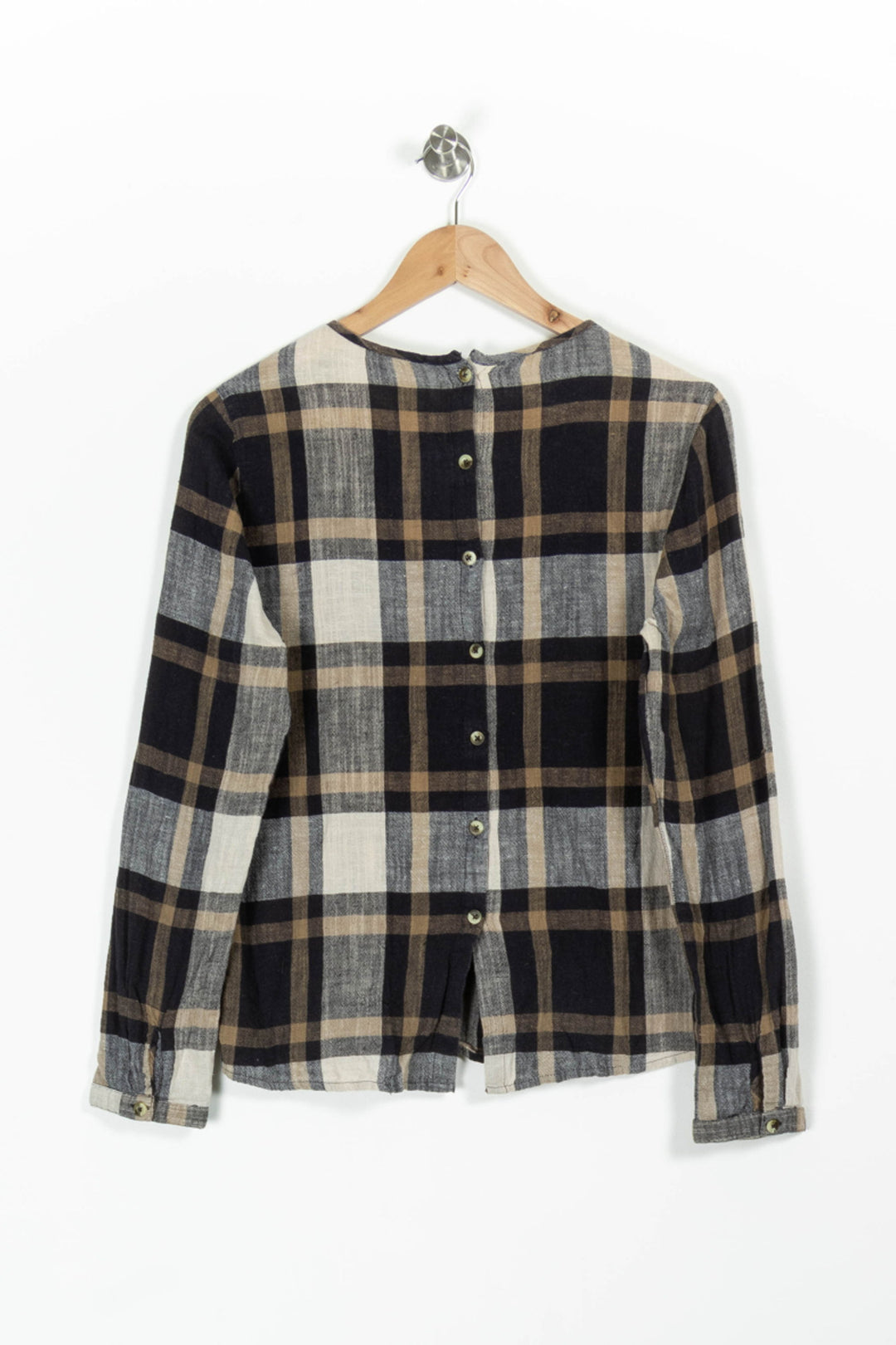 Chemise Carreaux Beige et Noir - Taille M/38 de la marque Léon & Harper | PARAD96894 - Vendu par Paradigme - Image 4