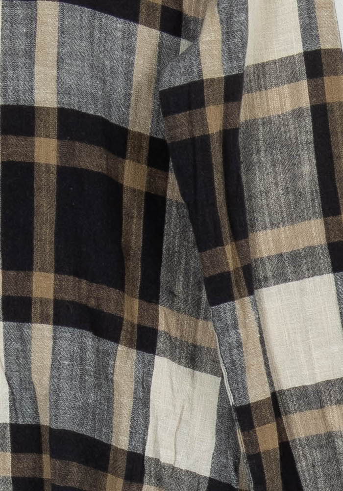 Chemise Carreaux Beige et Noir - Taille M/38 de la marque Léon & Harper | PARAD96894 - Vendu par Paradigme - Image 3