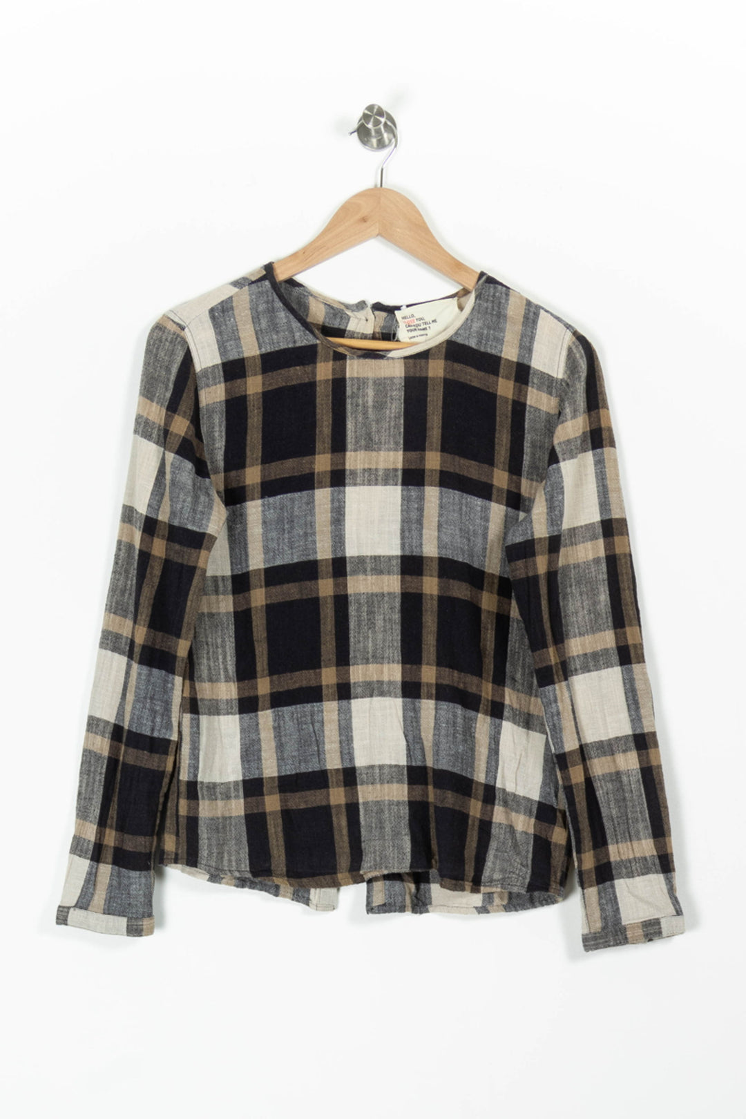 Chemise Carreaux Beige et Noir - Taille M/38 de la marque Léon & Harper | PARAD96894 - Vendu par Paradigme - Image 2