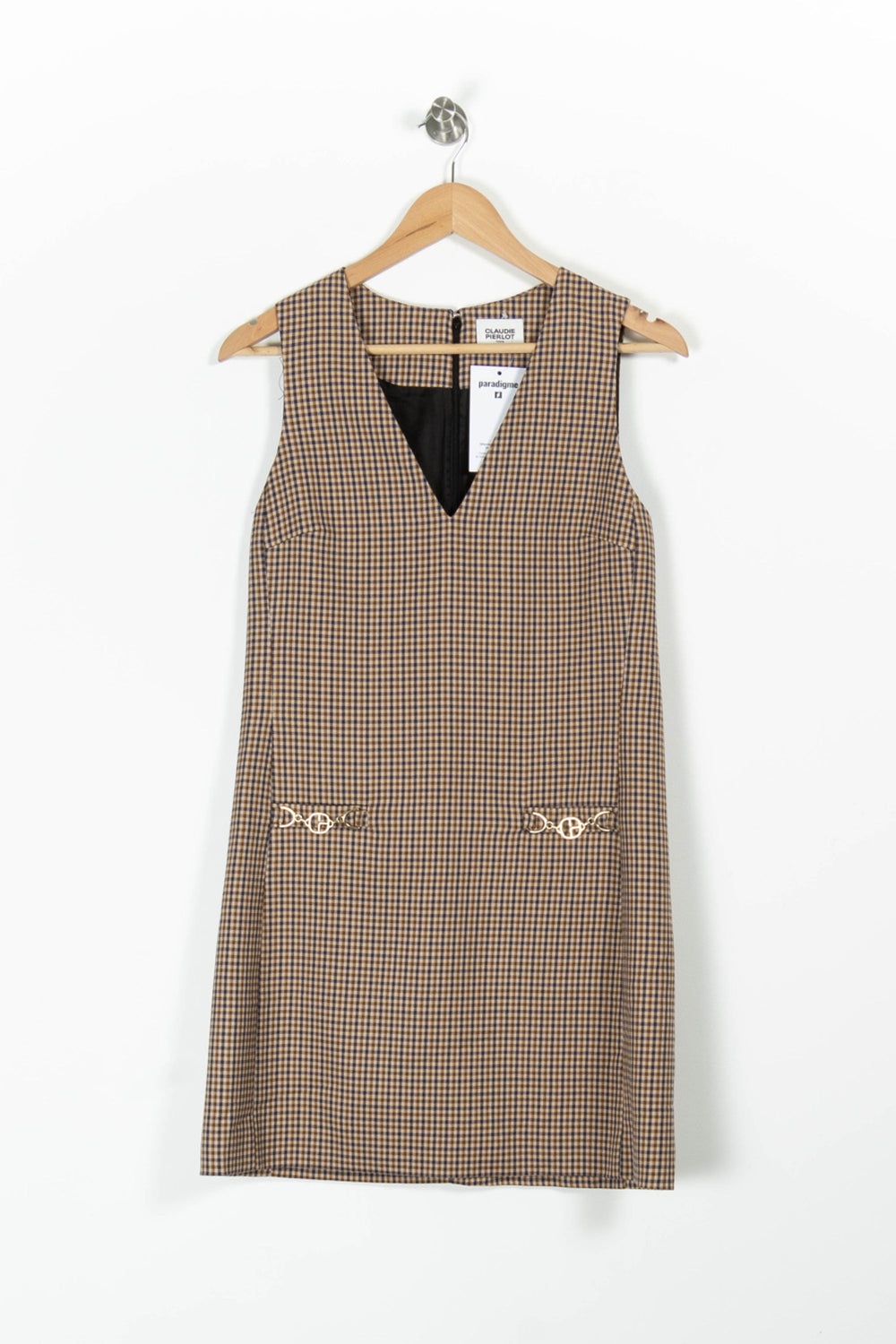 Robe Chasuble Marron et Noir - Taille M/38 de la marque Claudie Pierlot | PARAD96913 - Vendu par Paradigme - Image 2