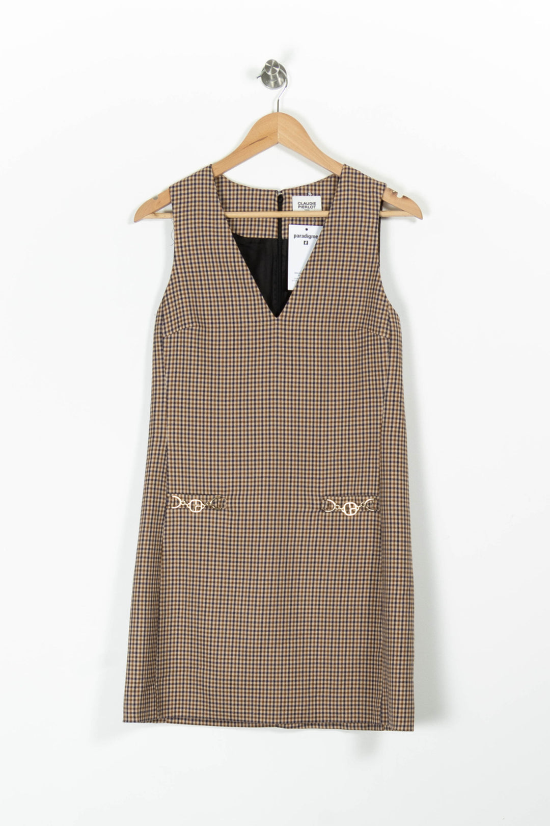 Robe Chasuble Marron et Noir - Taille M/38 de la marque Claudie Pierlot | PARAD96913 - Vendu par Paradigme - Image 2