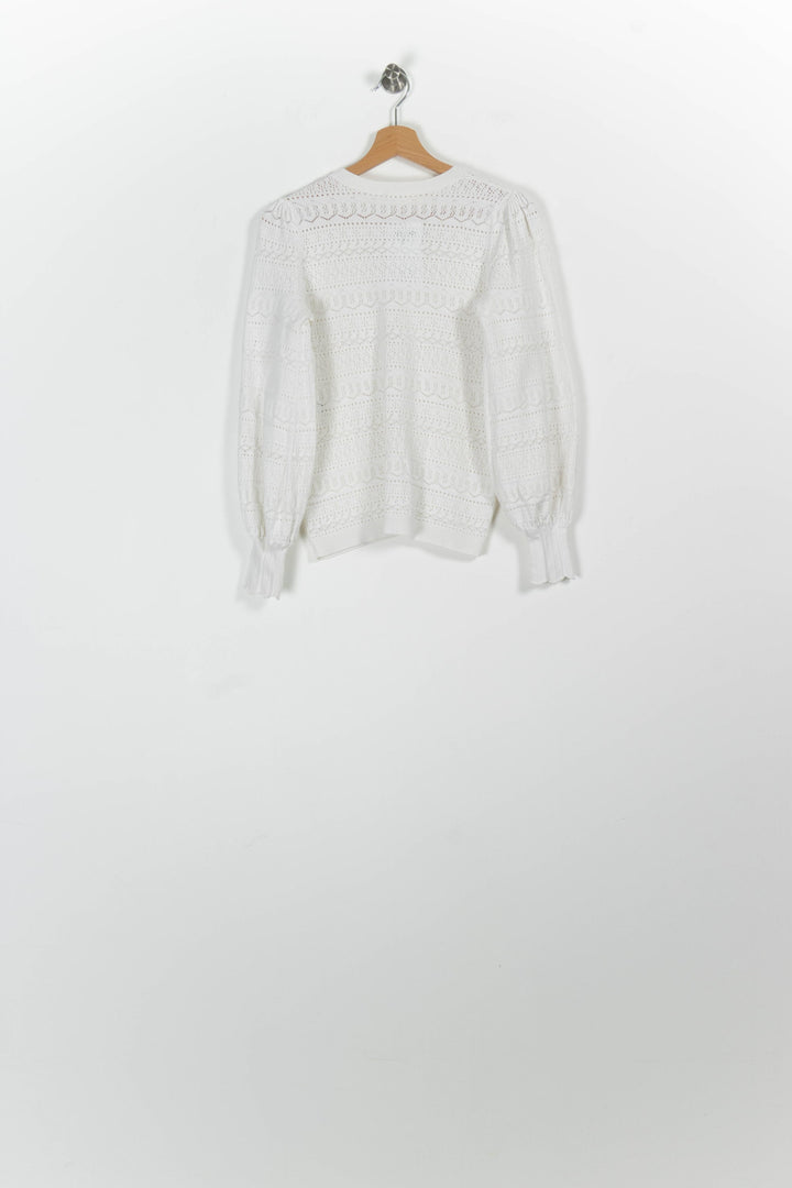 Pull Blanc - Taille S/36 de la marque Sézane | PARAD96918 - Vendu par Paradigme - Image 4