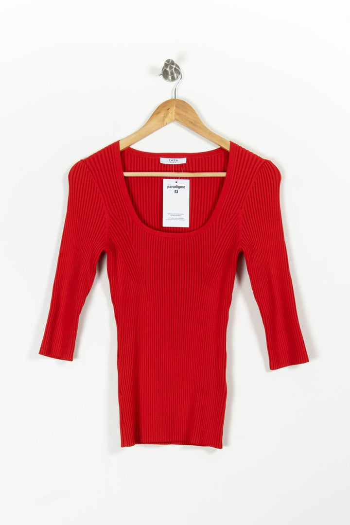 Pull Rouge - Taille M/38 de la marque ZAPA | PARAD96945 - Vendu par Paradigme - Image 2
