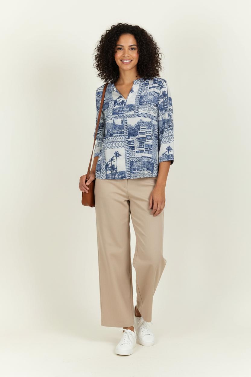 Blouse Bleu et Blanc - Taille M/38 de la marque Claudie Pierlot | PARAD96947 - Vendu par Paradigme - Image 1