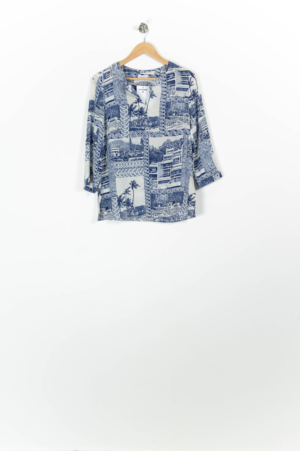 Blouse Bleu et Blanc - Taille M/38 de la marque Claudie Pierlot | PARAD96947 - Vendu par Paradigme - Image 2