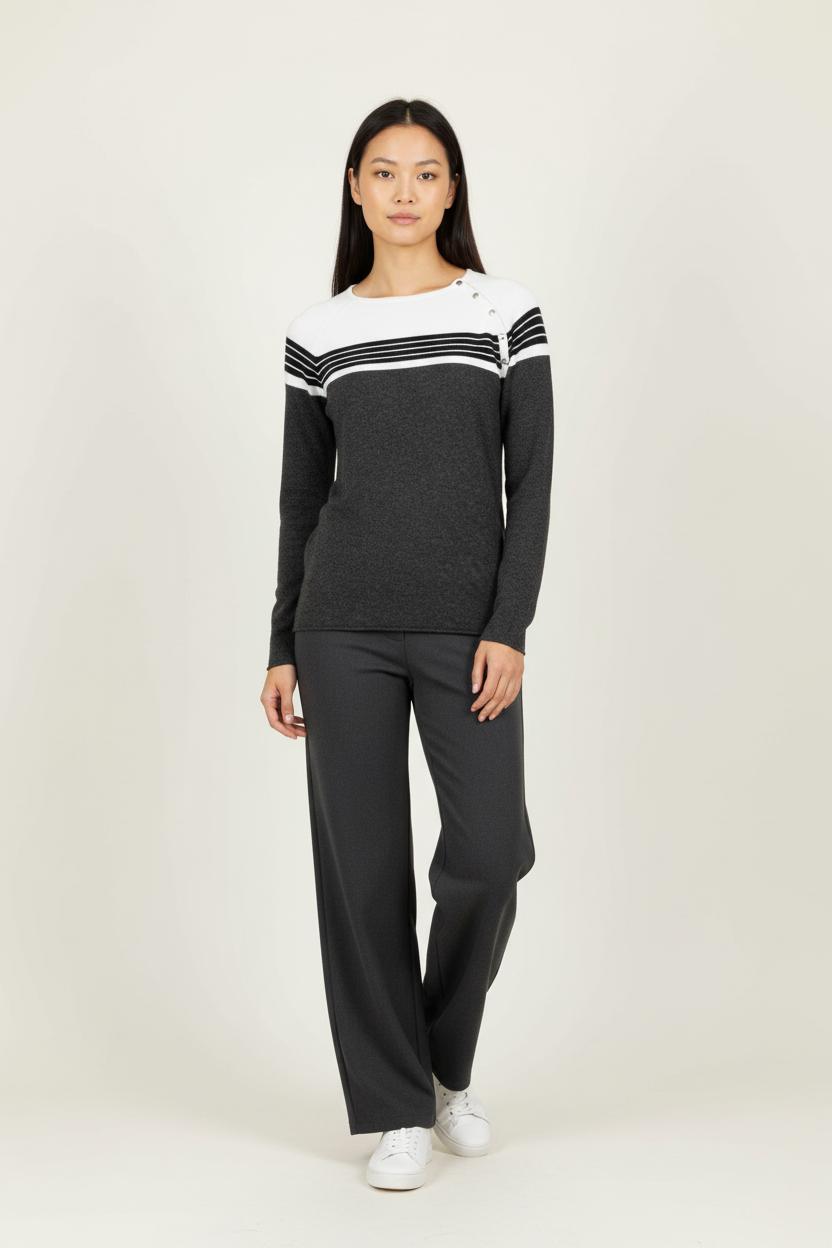 Pull Gris et Blanc - Taille XS/34 de la marque Kookai | PARAD96949 - Vendu par Paradigme - Image 1