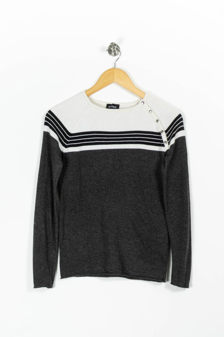 Pull Gris et Blanc - Taille XS/34 de la marque Kookai | PARAD96949 - Vendu par Paradigme - Image 2