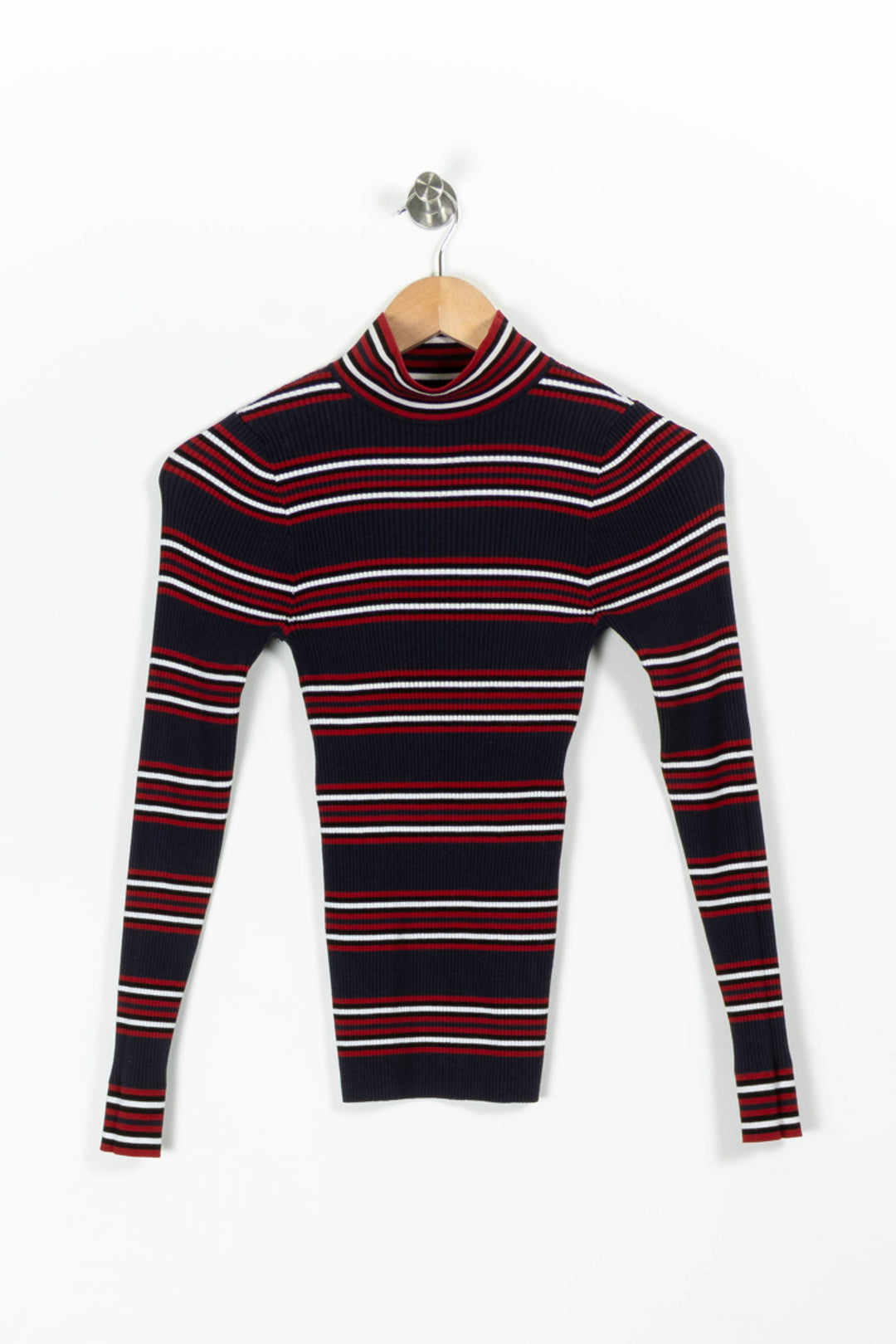 Pull Rayé Noir Rouge et Blanc - Taille S/36 de la marque Kookai | PARAD96951 - Vendu par Paradigme - Image 2