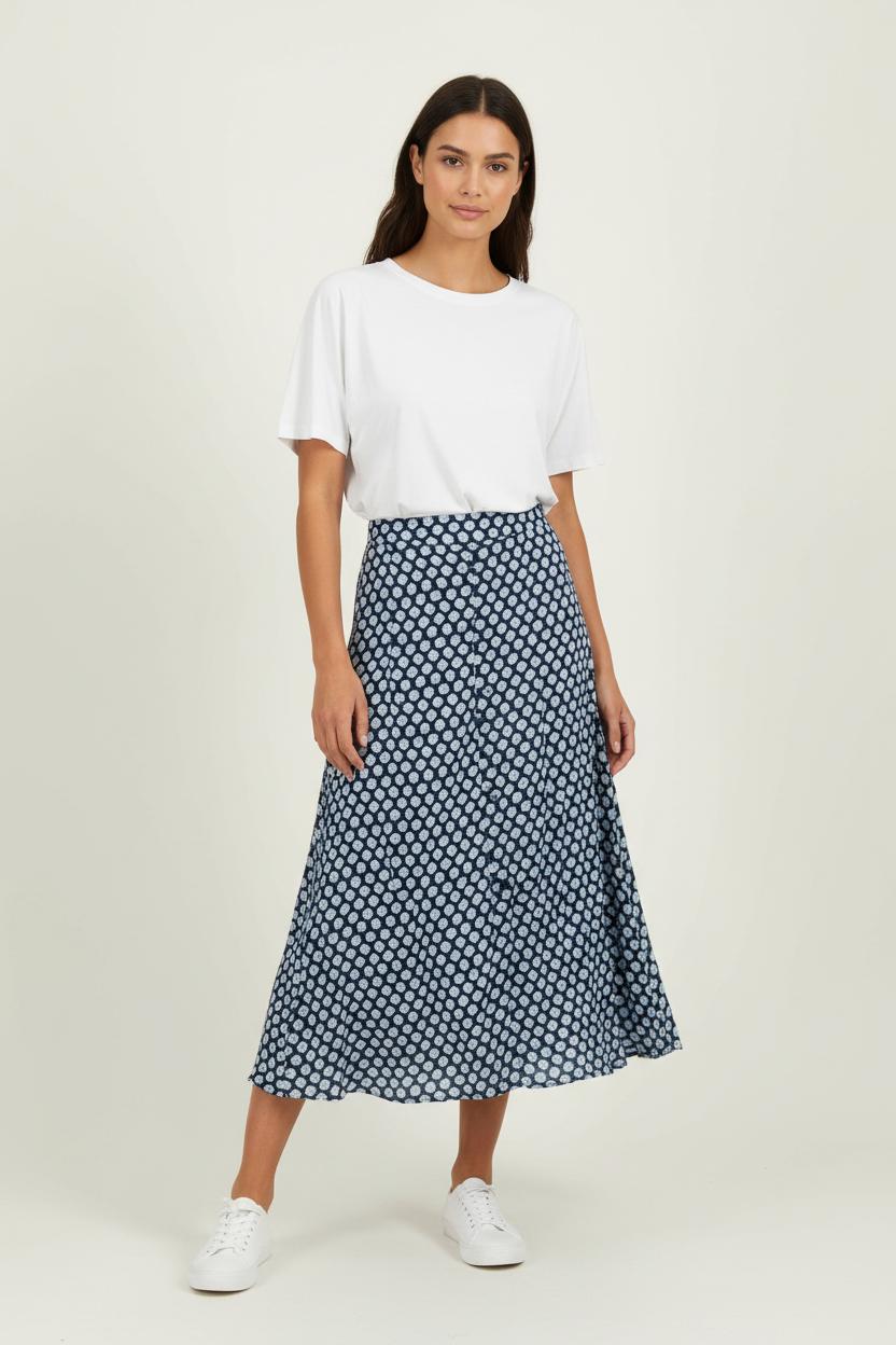Jupe Longue Bleu et Blanche - Taille L/40 de la marque Maje | PARAD96960 - Vendu par Paradigme - Image 1