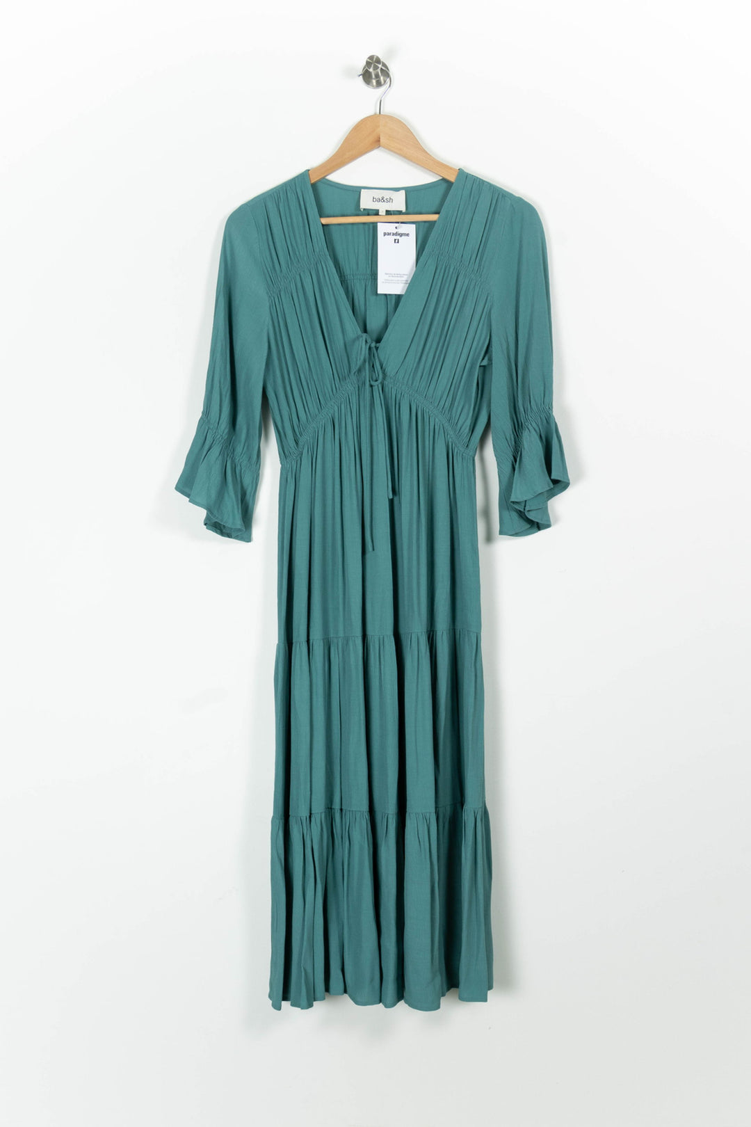 Robe Longue Verte - Taille M/38 de la marque ba&sh | PARAD96964 - Vendu par Paradigme - Image 2