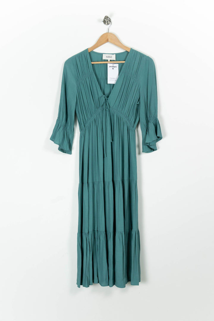 Robe Longue Verte - Taille M/38 de la marque ba&sh | PARAD96964 - Vendu par Paradigme - Image 2