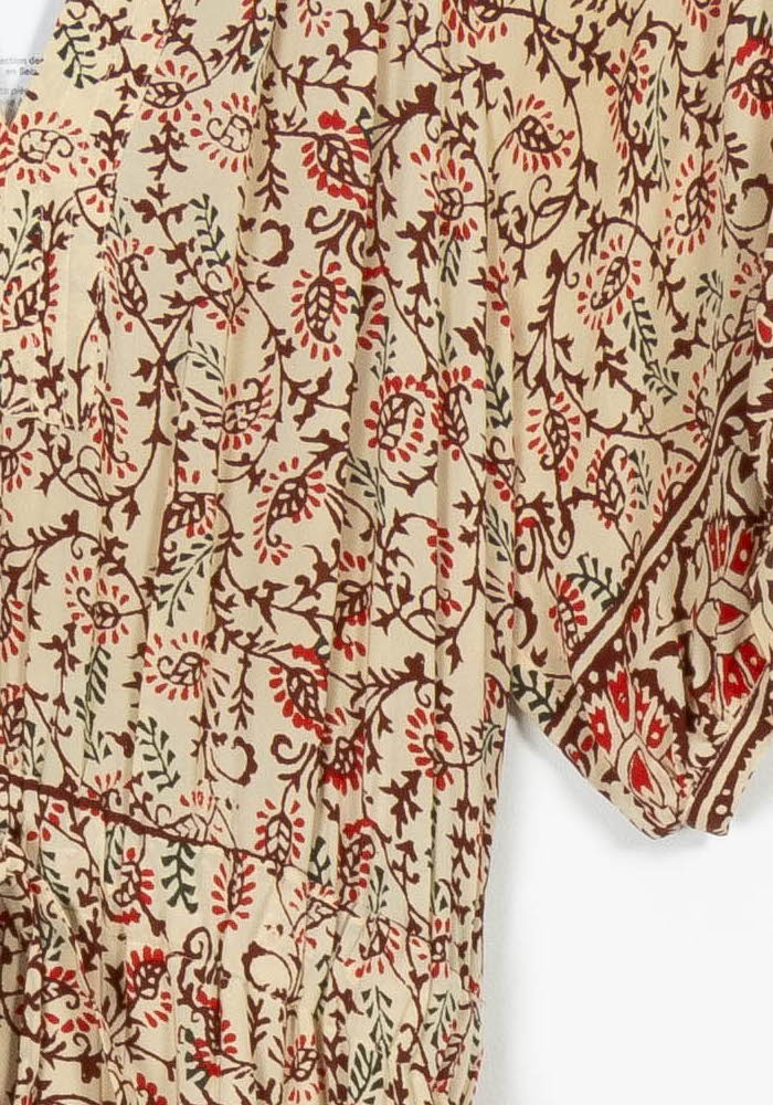 Robe Longue Beige et Rouge - Taille M/38 de la marque Pablo | PARAD96966 - Vendu par Paradigme - Image 3