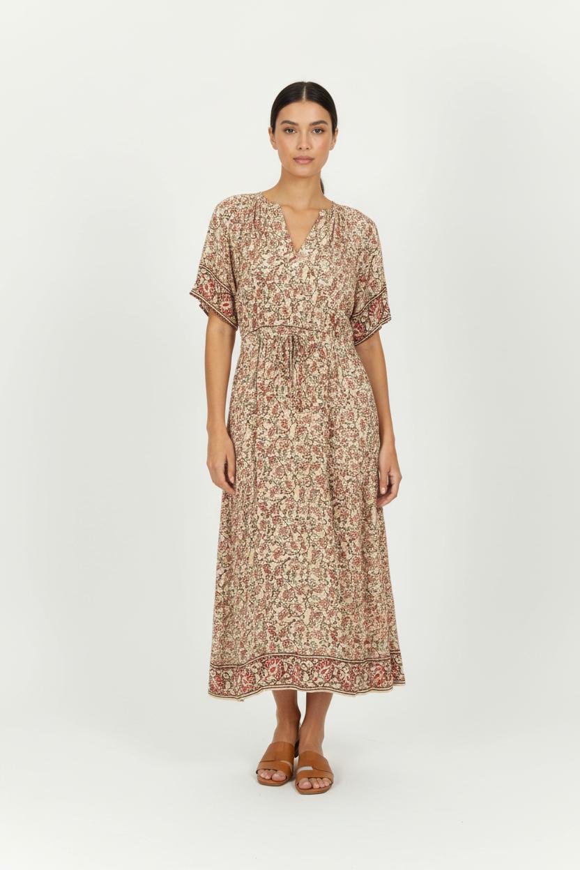 Robe Longue Beige et Rouge - Taille M/38 de la marque Pablo | PARAD96966 - Vendu par Paradigme - Image 1