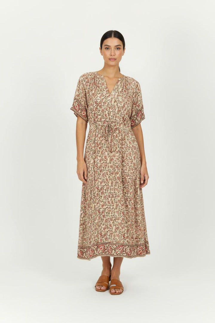Robe Longue Beige et Rouge - Taille M/38 de la marque Pablo | PARAD96966 - Vendu par Paradigme - Image 1