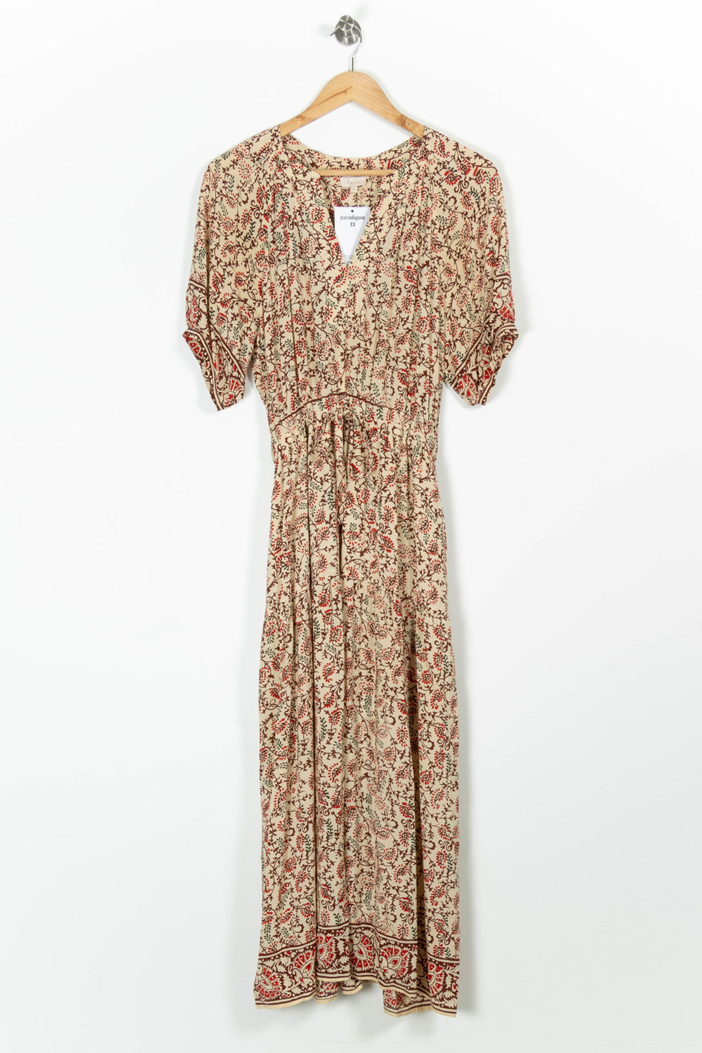Robe Longue Beige et Rouge - Taille M/38 de la marque Pablo | PARAD96966 - Vendu par Paradigme - Image 2