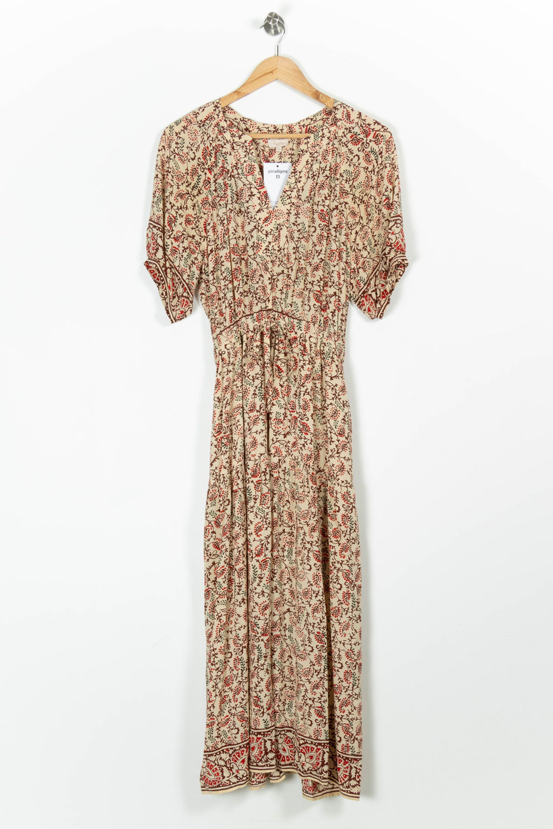 Robe Longue Beige et Rouge - Taille M/38 de la marque Pablo | PARAD96966 - Vendu par Paradigme - Image 2