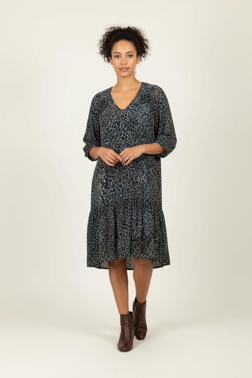 Robe Midi Noire et Bleue - Taille S/36 de la marque IKKS | PARAD96969 - Vendu par Paradigme - Image 1