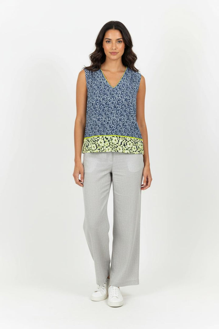 Blouse Sans Manches Bleu et Jaune - Taille S/36 de la marque Maison 123 | PARAD96970 - Vendu par Paradigme - Image 1