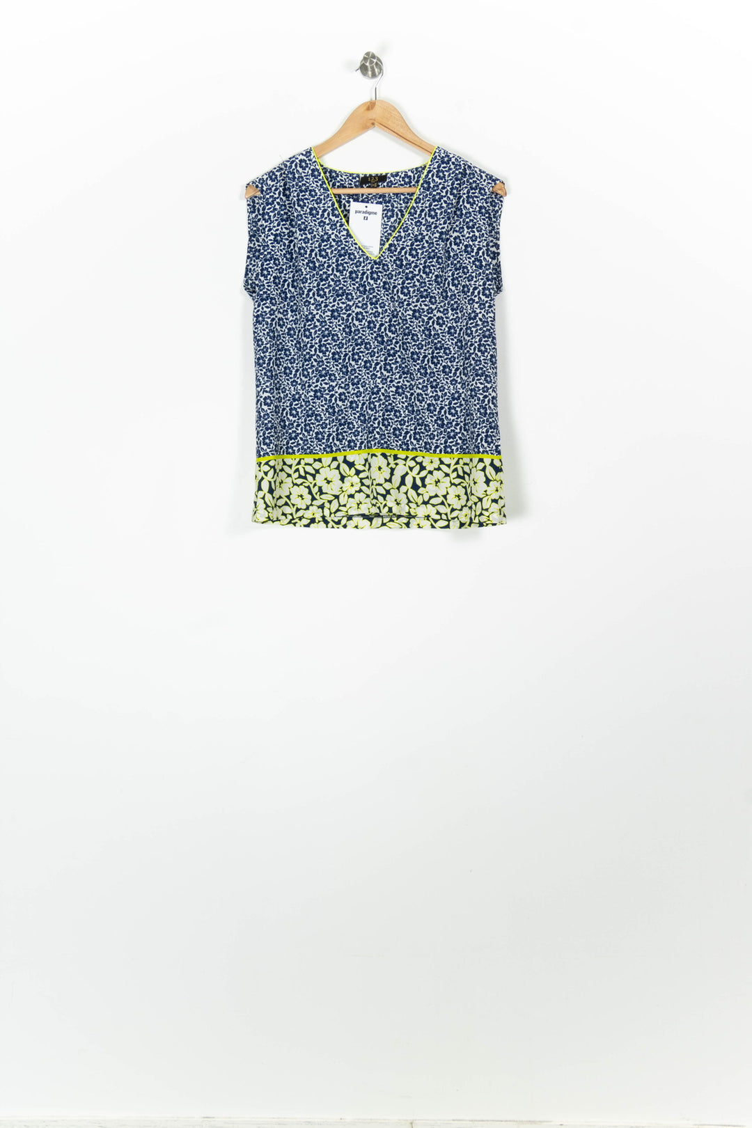 Blouse Sans Manches Bleu et Jaune - Taille S/36 de la marque Maison 123 | PARAD96970 - Vendu par Paradigme - Image 2
