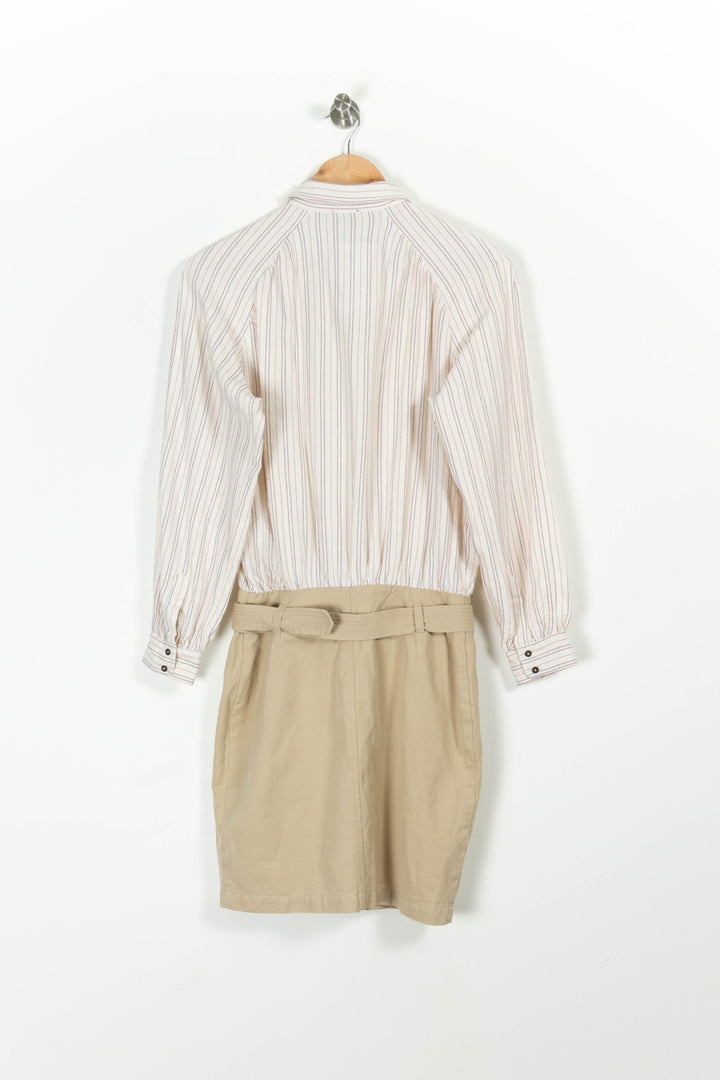 Robe Chemise Beige et Blanc - Taille S/36 de la marque Ekyog | PARAD96981 - Vendu par Paradigme - Image 4