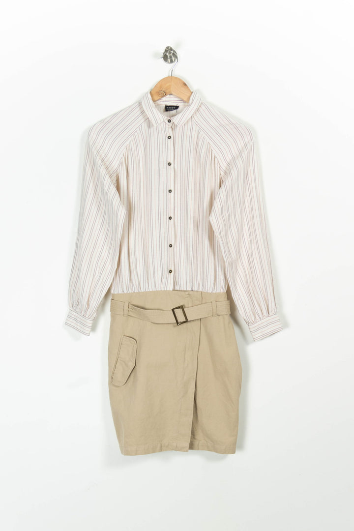 Robe Chemise Beige et Blanc - Taille S/36 de la marque Ekyog | PARAD96981 - Vendu par Paradigme - Image 2