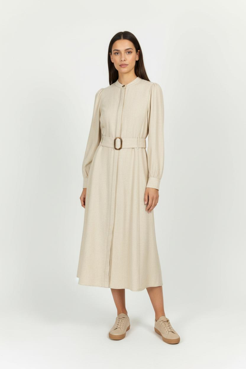 Robe Chemise Midi Beige - Taille M/38 de la marque Sézane | PARAD97004 - Vendu par Paradigme - Image 1