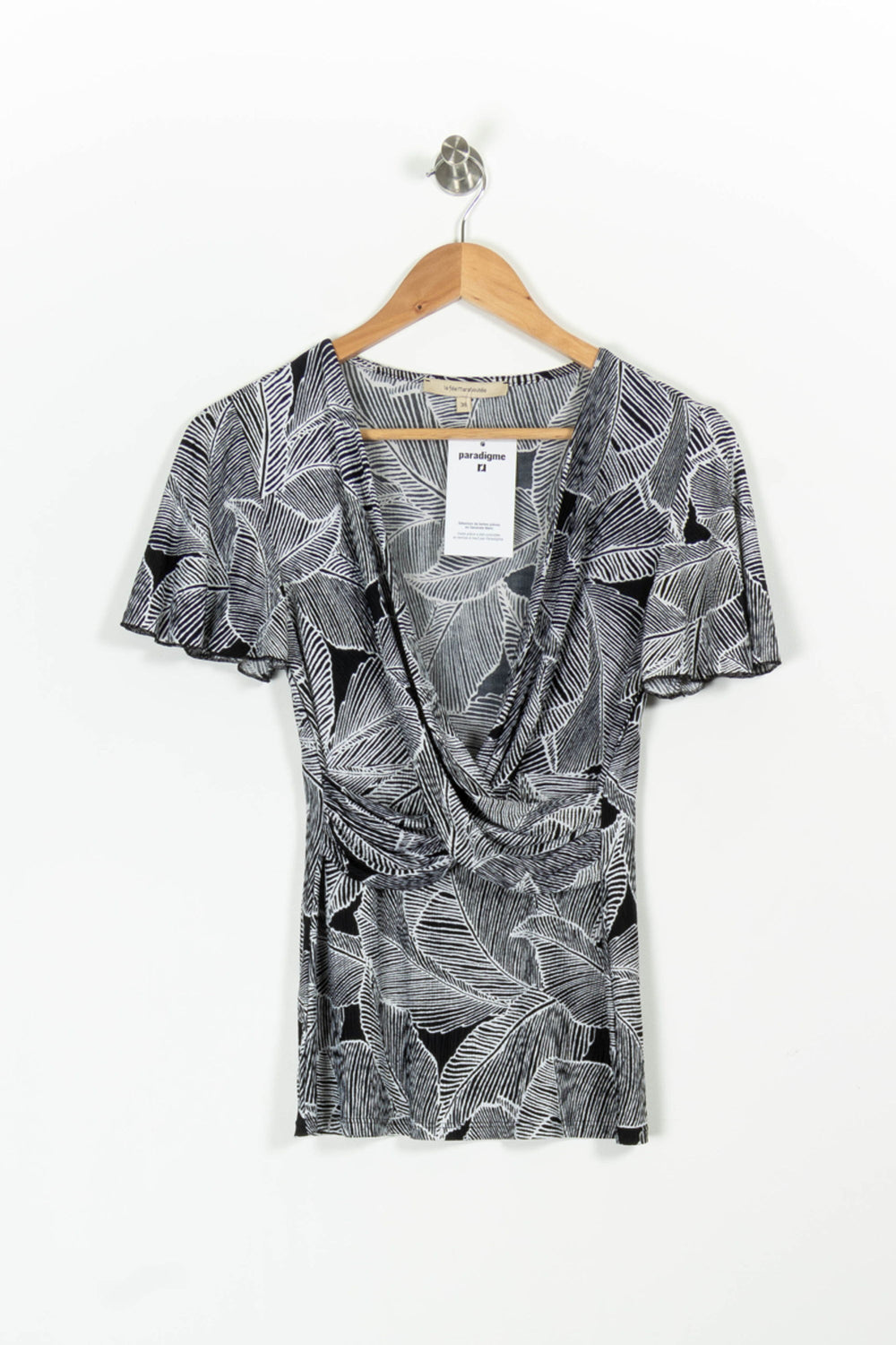 Blouse Noire et Blanche - Taille S/36 de la marque La Fée Maraboutée | PARAD97005 - Vendu par Paradigme - Image 2