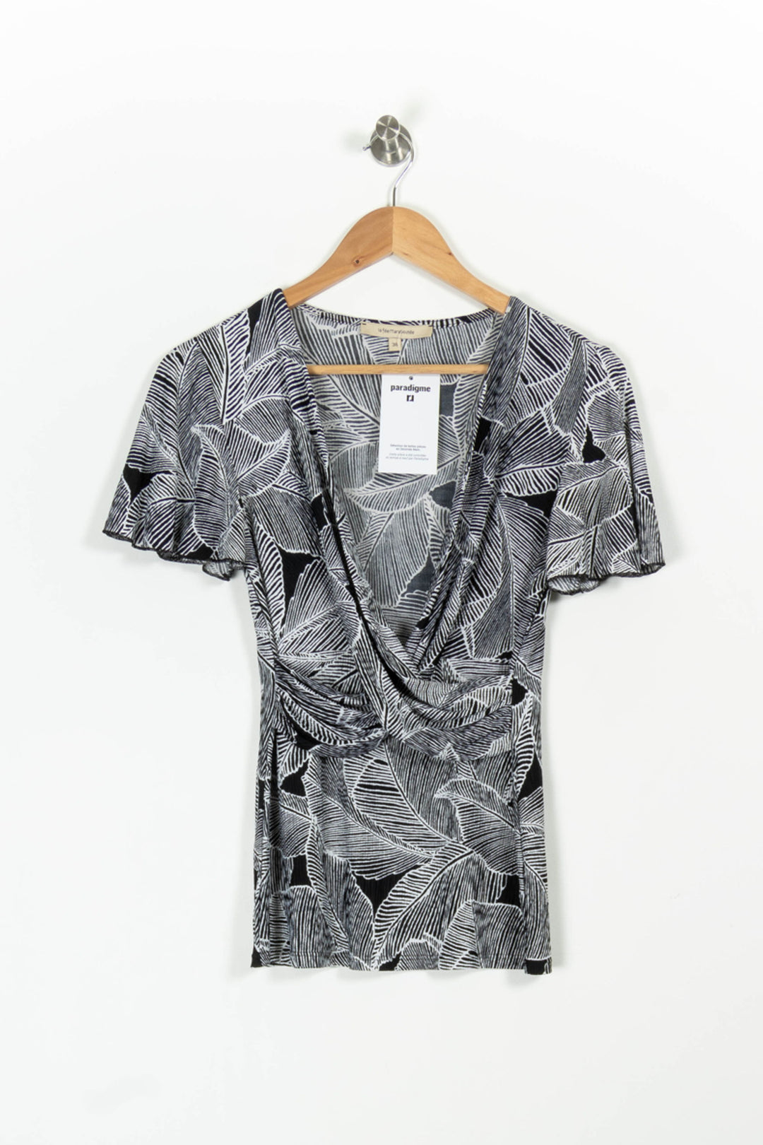 Blouse Noire et Blanche - Taille S/36 de la marque La Fée Maraboutée | PARAD97005 - Vendu par Paradigme - Image 2