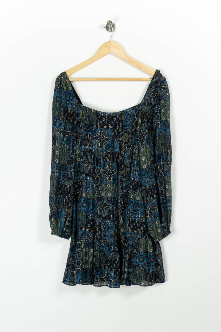 Robe Courte Bleue et Verte - Taille M/38 de la marque Sézane | PARAD97015 - Vendu par Paradigme - Image 2
