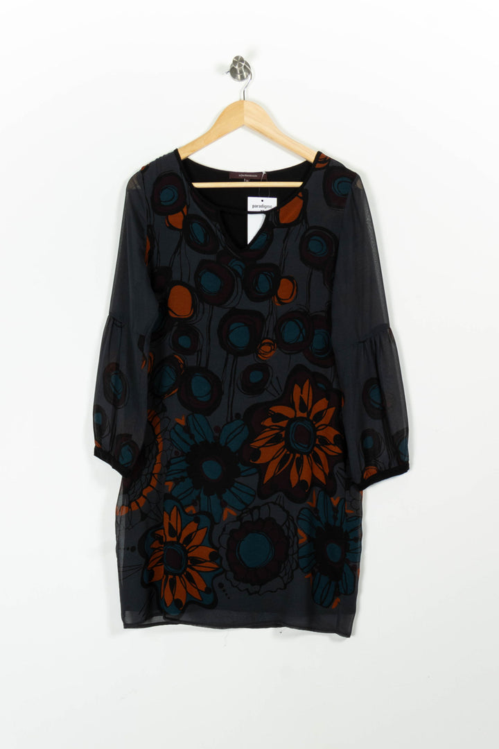 Robe Noire et Orange - Taille M/38 de la marque La Fée Maraboutée | PARAD97020 - Vendu par Paradigme - Image 2