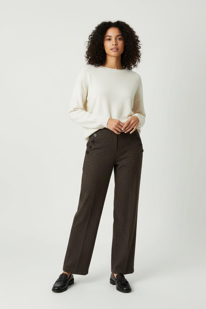 Pantalon Large Marron - Taille M/38 de la marque La Fée Maraboutée | PARAD97021 - Vendu par Paradigme - Image 1