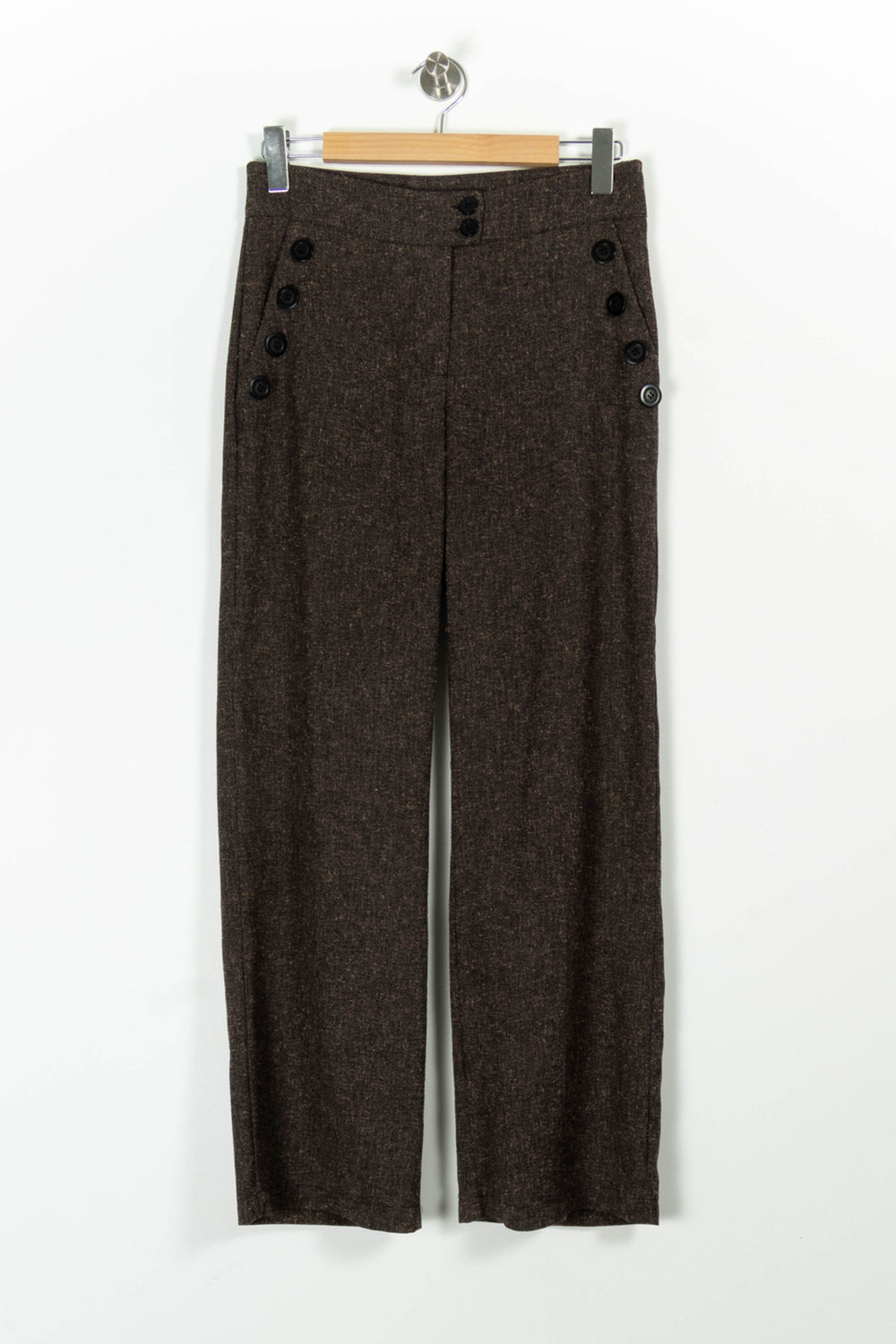 Pantalon Large Marron - Taille M/38 de la marque La Fée Maraboutée | PARAD97021 - Vendu par Paradigme - Image 2
