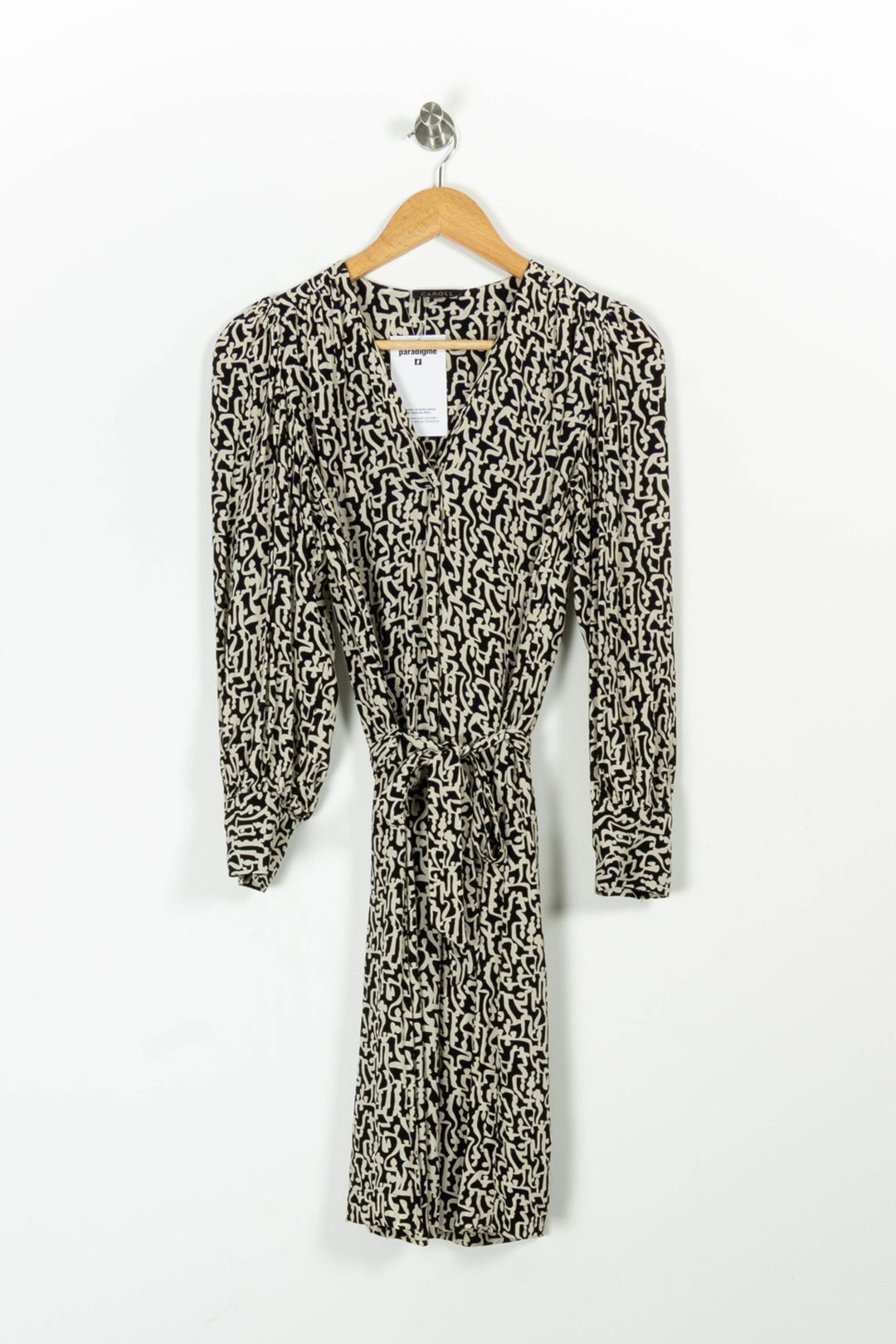 Robe Midi Noire et Blanche - Taille M/38 de la marque Caroll | PARAD97031 - Vendu par Paradigme - Image 2